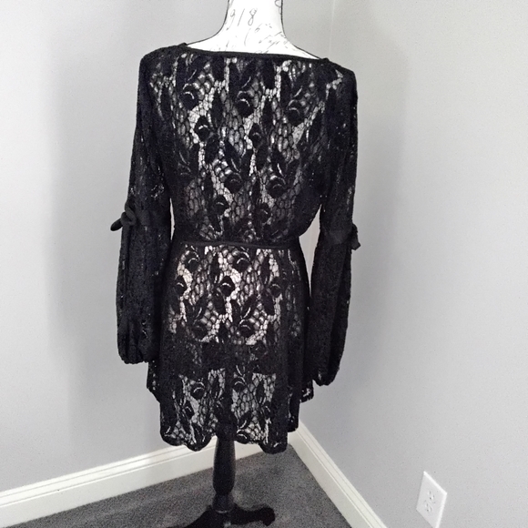 🎉 Host Pick 🎉 NWT Free People Black Lace Long Sleeve Dress - M - Picture 10 of 15